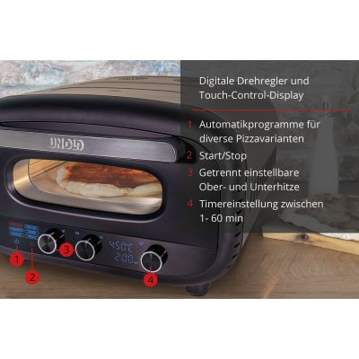 4. Unold 68805 Pizzamaschine für 1 Pizza (1700 W, Schwarz)