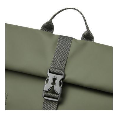 19. Rivacase Eden Rucksack Reiserucksack Olivgrünes gewachstes Leder (Pull-Up), Polyester, recyceltes Polyethylenterephthalat (rPET)