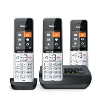 Gigaset 500A Comfort Trio Schnurlostelefon - Anrufbeantworter - ECO DECT\GAP\CAT-iq - Silber + 2 zusätzliche Mobilteile