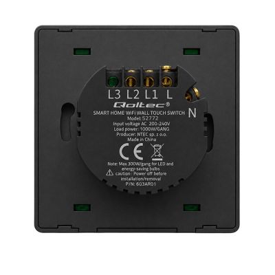 11. QOLTEC LICHT-EIN/AUS-SCHALTER | 1-KANAL | WLAN | TIMER | TUYA | SCHWARZ