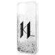 6. Karl Lagerfeld Liquid Glitter Big KL Hülle für iPhone 14 - Silber