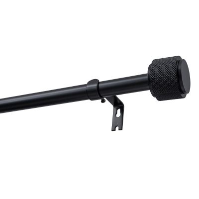 Einläufige ausziehbare Gardinenstange Ø 19 mm OMEGA Schwarz 140–220 cm KOWALSKI