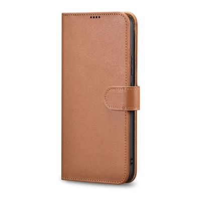 3. iCarer Haitang Leder Wallet Case Ledertasche für Samsung Galaxy S22+ (S22 Plus) Wallet Case Cover Braun (AKSM05BN)