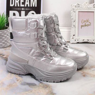 2. Potocki W WOL117B metallische Schneestiefel mit Schnürung