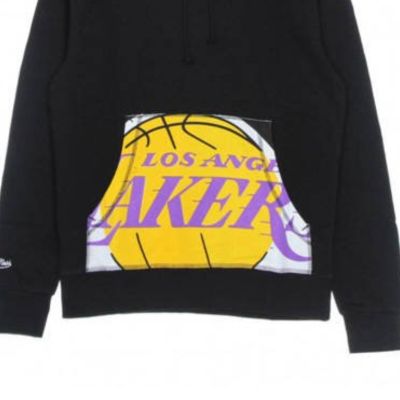 3. Mitchell & Ness NBA Cropped Logo Los Angeles Lakers Hoodie Schwarz