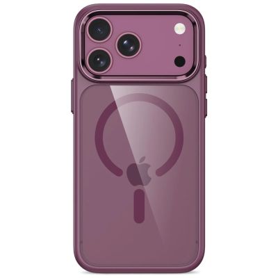 3. Tech-Protect Magmat Magsafe CC Hülle für iPhone 17 Pro / 18 Pro - Transparentes Burgunderrot