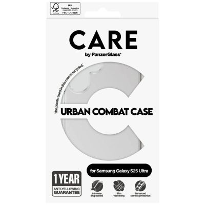 4. CARE by PanzerGlass Flagship Urban Combat Schutzhülle für Samsung Galaxy S25 Ultra – Transparent