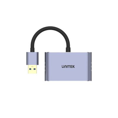 3. UNITEK V1304A Kabeladapter 0,15 m USB Typ-A HDMI + VGA (D-Sub) Grau