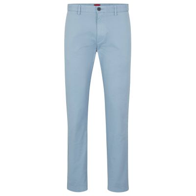 Hugo Boss Herren Slim-Fit Hose aus Stretch-Baumwoll-Gabardine, Hellblau (50468314-451)