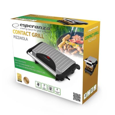 4. Esperanza Pizzaiola EKG005 Elektrogrill (Tischgrill, geschlossen; 750 W; Edelstahlfarbe)