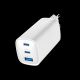 3. GEMBIRD Schnellladegerät mit USB-C-Anschluss, 3x USB, 65 W, Weiß