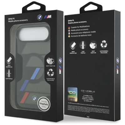 8. BMW M IML Metallknöpfe, dreifarbige Linien, MagSafe-Hülle für iPhone Air – Schwarz