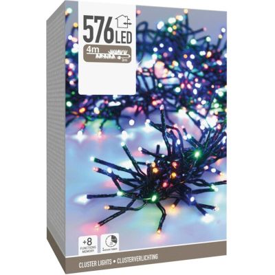 Lichterkette für den Weihnachtsbaum, 576 LEDs, Timer, mehrfarbig