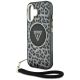 5. Guess HC IML Leopard Triangle Cord Strap MagSafe iPhone 16 Hülle - Schwarz