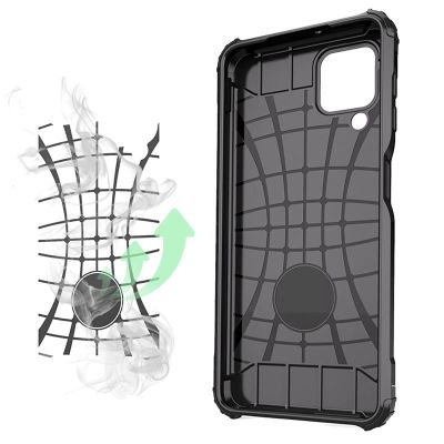 2. Hybrid Armor robuste TPU/PC Panzer Handyhülle Hard Case für Samsung Galaxy A22 4G silber