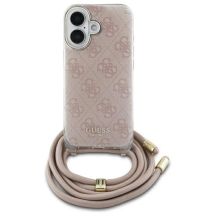 Guess Crossbody Cord 4G Print Hülle für iPhone 16 – Rosa