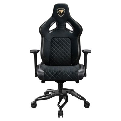 10. COUGAR CGR-T2F-GLB Universeller Gaming-Stuhl mit gepolsterter, bezogener Sitzfläche, Schwarz