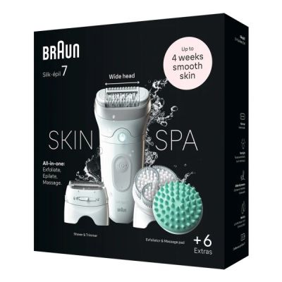 2. Braun Silk-épil 7 Epilierer 7-081, 40 Pinzetten, Weiß