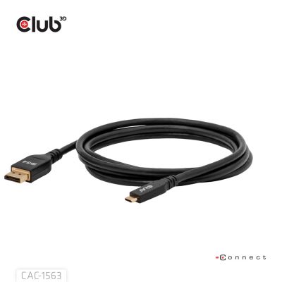 7. CLUB3D CAC-1563 2m USB Typ-C DisplayPort Kabeladapter Schwarz