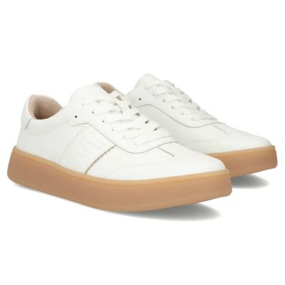 4. Weiße Damen-Plateauschuhe aus Leder, Filippo DP7543/26