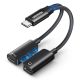 Ugreen 2-in-1 USB-C auf 2xUSB-C Audio-Adapter (Audio + Laden) – Schwarz