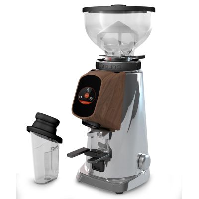 Fiorenzato AllGround Kaffeemühle Chrom Matt Eichenholz 230V EU Dark-T Titan
