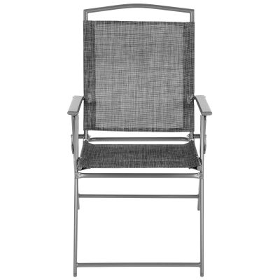 11. Gartenmöbel-Set: Tisch, 4 Stühle und grauer Sonnenschirm