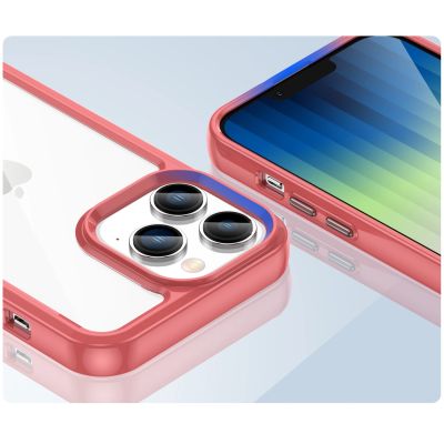 6. Outer Space Case iPhone 14 Pro Max Hardcover mit Gelrahmen rot