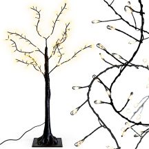 Dekoratives LED-Bäumchen, 100 LEDs, 90 cm, schwarz