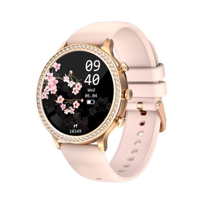 9. VELTORI VT310-1 Damen-Smartwatch, Goldarmband + rosa Silikonarmband