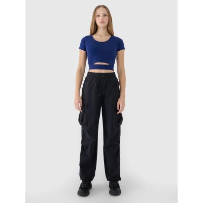 4. Damen Crop Top schlichtes T-Shirt 4F 4FRSS25TTSHF2695-31S