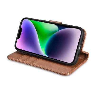 8. iCarer Wallet Case 2in1 Cover iPhone 14 Plus Anti-RFID Leder Flip Case Braun (WMI14220727-BN)