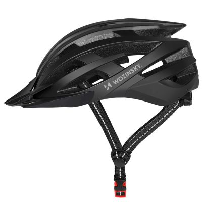 2. Wozinsky MTB-Fahrradhelm mit abnehmbarem Visier und USB-Rücklicht, Größe L – Schwarz