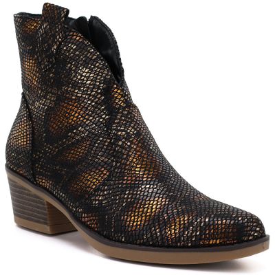 Damen-Cowboystiefel mit Schlangenmuster, schwarz, M.Daszyński MR2382