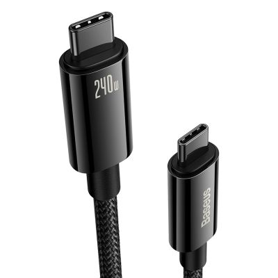2. Baseus CAWJ040101 USB-C – USB-C-Kabel 240 W 480 Mbit/s 2 m – Schwarz und Grau