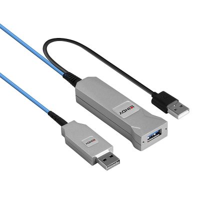 3. Lindy 43345 USB-Kabel USB 3.2 Gen 1 (3.1 Gen 1) 30 m USB A 2 x USB A Blau, Silber