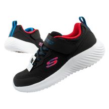 Skechers Bounder Kindersportschuhe mit Klettverschluss, leicht, modisch, schwarz