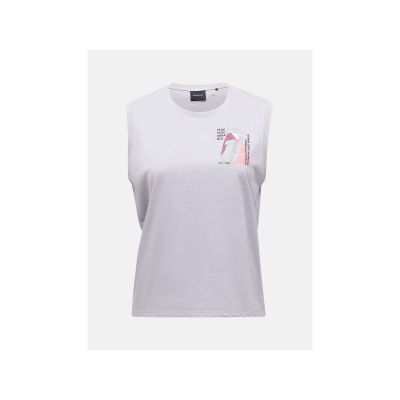 PEAK PERFORMANCE W Explore Grafik-T-Shirt ärmellos für Damen, grau