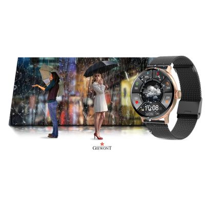 16. GIEWONT Damen-Smartwatch Roségold Schwarz GW330-4