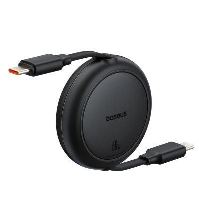 2. Baseus Free2Pull 60W USB-C Einziehbares Kabel – USB-C 1 m – Schwarz