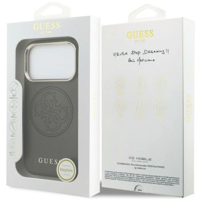 8. Guess Perforierte 4G MagSafe Hülle für iPhone 17 Pro - braun