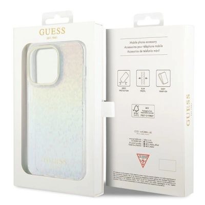 8. Guess IML Faceted Mirror Disco Iridescent Hülle für iPhone 14 Pro – mehrfarbig