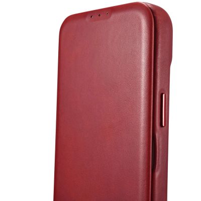 15. iCarer CE Oil Wax Premium Leather Folio Case iPhone 14 Plus Magnetic Flip Leather Folio Case MagSafe Red (AKI14220707-RD)
