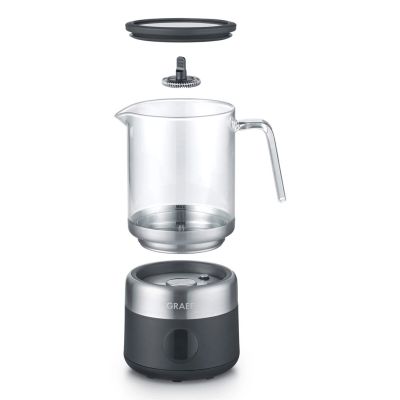 6. Graef MS802 Automatischer Milchaufschäumer/Milchwärmer, Schwarz, Edelstahl