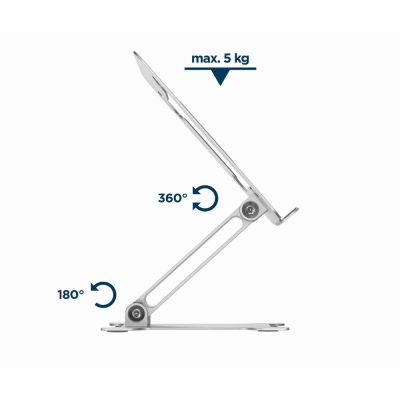 31. GEMBIRD Faltbarer Notizbuchständer 15,6" Silber