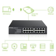 Zyxel GS1100-16 16p Unmanaged Gigabit Switch
