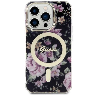 3. Guess GUHMP14LHCFWSK iPhone 14 Pro 6.1" schwarz/schwarz Hardcase Flower MagSafe