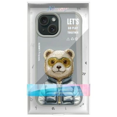 13. Nimmy Cool&Cute 2.0 Bear Case für iPhone 15 - Grau