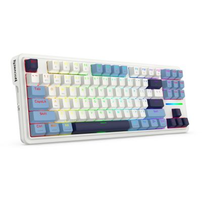 8. REDRAGON K728WBB-RGB-PRO Antonium Pro Tastatur USB + RF Wireless + Bluetooth Weiß, Blau