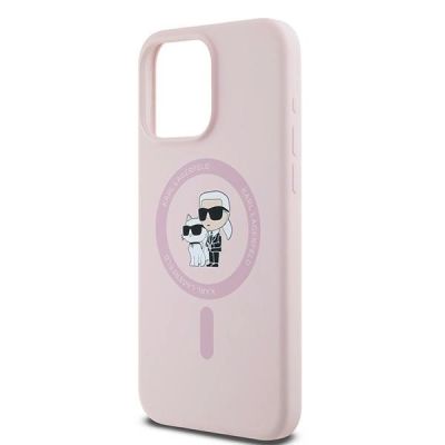 6. Karl Lagerfeld Silikon Karl&Choupette Ring MagSafe Case für iPhone 15 Pro Max - Pink